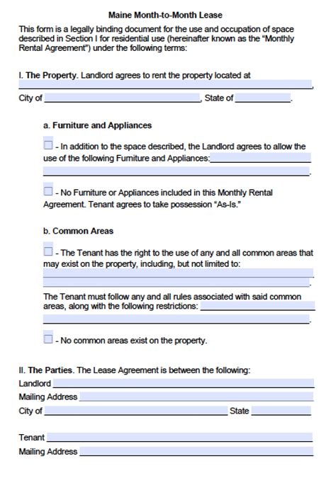 rental agreement form maine|Maine Residential Lease Agreement